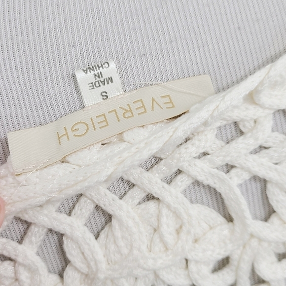 Anthropologie Everleigh Crochet Lace Sweater Ivory Size Small - Picture 3 of 5